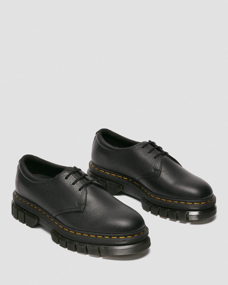 Black Men's Dr Martens Rikard Lunar Leather Platform Shoes | CA 627PJJ